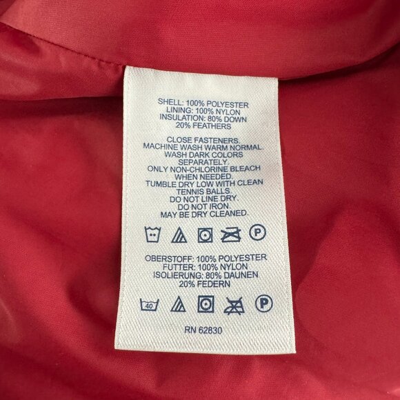 Lands' End Puffer Down Vest Womens Large Quilted Red Plaid Outdoor CJ-2146 - Picture 9 of 10